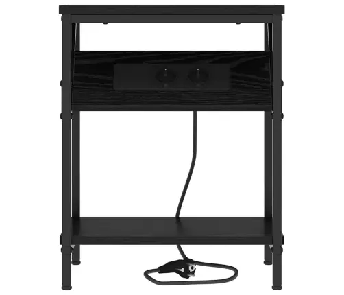 Nakts Skapītis Melns Ozols 38 X 30 X 48 Cm Inženierijas Koks Vidaxl