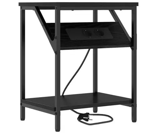 Nakts Skapītis Melns Ozols 38 X 30 X 48 Cm Inženierijas Koks Vidaxl