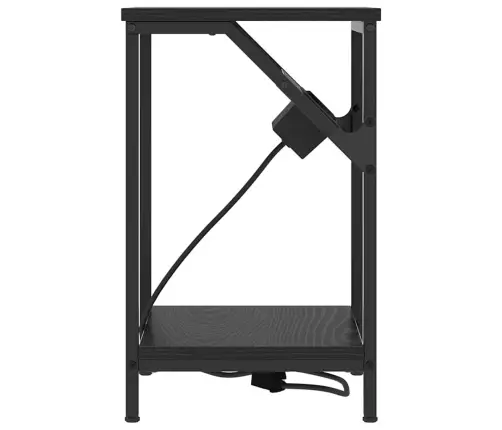 Nakts Skapītis Melns Ozols 38 X 30 X 48 Cm Inženierijas Koks Vidaxl