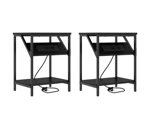 Öökapp 2 Pcs Must Tamm 38 X 30 X 48 Cm Tehispuit Öökapp 2 Pcs Must Tamm 38 X 30 X 48 Cm Tehispuit