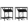 Öökapp 2 Pcs Must Tamm 38 X 30 X 48 Cm Tehispuit Öökapp 2 Pcs Must Tamm 38 X 30 X 48 Cm Tehispuit