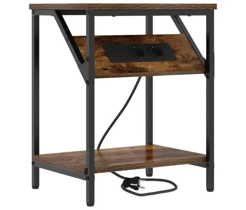 Gultas Skapji 2 Pcs Dūmakaina Ozolkoka 38 X 30 X 48 Cm Vidaxl