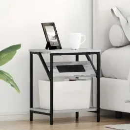 Naktsgaldiņš 2 Pcs Pelēka Sonomas Ozola 38 X 30 X 48 Cm Vidaxl