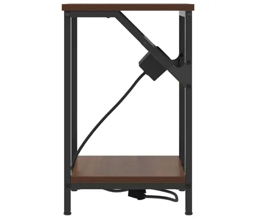 Nakts Skapītis Brūna Ozolkoka 38 X 30 X 48 Cm Inženierijas Koks Vidaxl