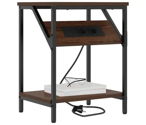 Gultas Skapji 2 Pcs Brūna Ozolkoka 38 X 30 X 48 Cm Vidaxl