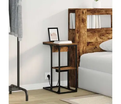 Naktsgaldiņš Dūmu Ozols 41.5 X 26 X 60.5 Cm Inženierijas Koks Vidaxl