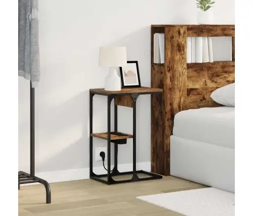 Naktsgaldiņš Dūmu Ozols 41.5 X 26 X 60.5 Cm Inženierijas Koks Vidaxl