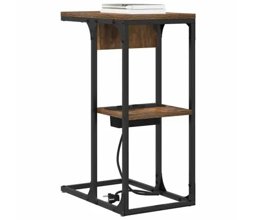 Naktsgaldiņš Dūmu Ozols 41.5 X 26 X 60.5 Cm Inženierijas Koks Vidaxl