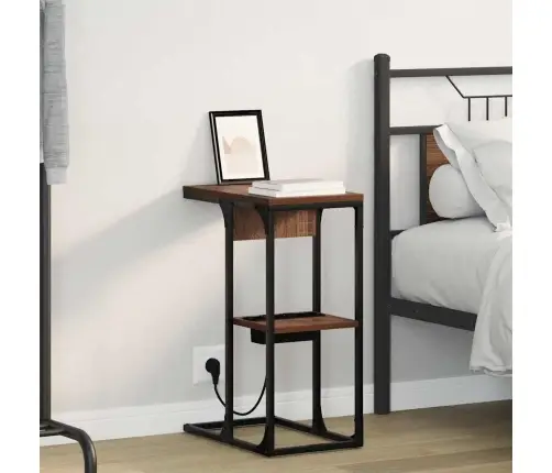 Naktsgaldiņš Brūns Ozols 41.5 X 26 X 60.5 Cm Inženierijas Koks Vidaxl