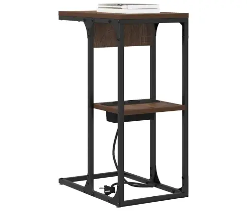 Naktsgaldiņš Brūns Ozols 41.5 X 26 X 60.5 Cm Inženierijas Koks Vidaxl