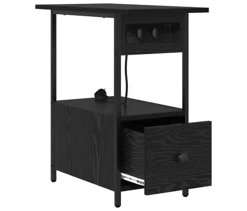 Nakts Skapītis Melns Ozols 60 X 30 X 61 Cm Inženierijas Koks Vidaxl Nakts Skapītis Melns Ozols 60 X 30 X 61 Cm Inženierijas Koks Vidaxl
