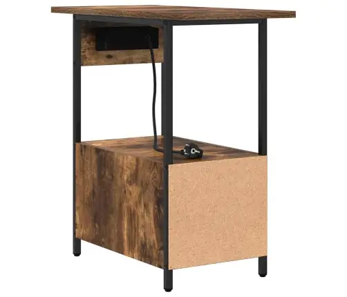 Nakts Skapītis Ar Atvilktni Dūmakaina Ozolkoka 60 X 30 X 61 Cm Vidaxl