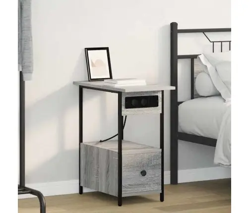 Šalia Lovos Spintelė Su Stalčių Pilkas Sonoma 60 X 30 X 61 Cm