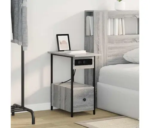 Šalia Lovos Spintelė Su Stalčių Pilkas Sonoma 60 X 30 X 61 Cm