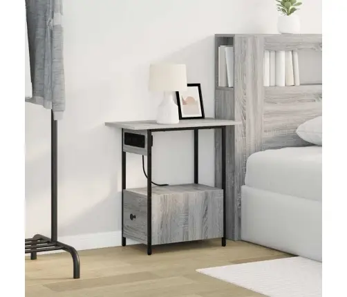 Šalia Lovos Spintelė Su Stalčių Pilkas Sonoma 60 X 30 X 61 Cm