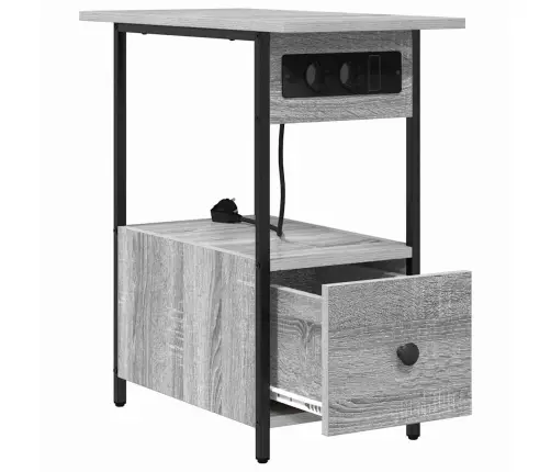 Šalia Lovos Spintelė Su Stalčių Pilkas Sonoma 60 X 30 X 61 Cm