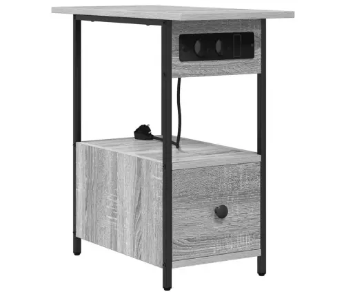 Šalia Lovos Spintelė Su Stalčių Pilkas Sonoma 60 X 30 X 61 Cm