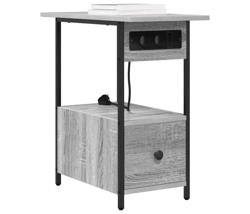 Šalia Lovos Spintelė Su Stalčių Pilkas Sonoma 60 X 30 X 61 Cm