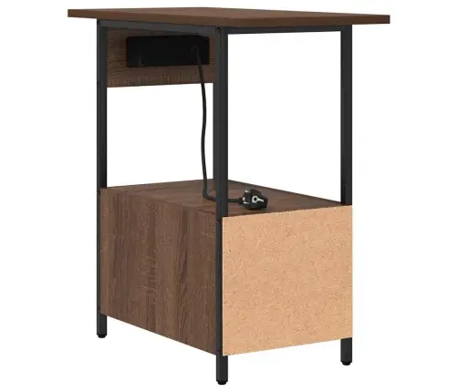 Nakts Skapītis Brūna Ozolkoka 60 X 30 X 61 Cm Inženierijas Koks Vidaxl