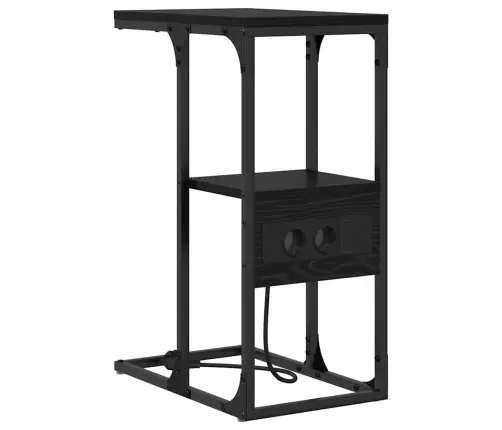 Šalia Lovos Spintelė Juoda Ąžuolo 41.5 X 26 X 60.5 Cm