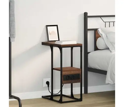 Šalia Lovos Spintelė Su Stalčių Ruda Ąžuolo 41.5 X 26 X 60.5 Cm