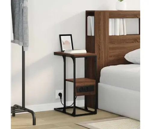 Šalia Lovos Spintelė Su Stalčių Ruda Ąžuolo 41.5 X 26 X 60.5 Cm