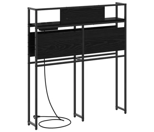 Uzglabāšanas Galvas Balsts Melns Ozols 80 Cm Inženierijas Koks Vidaxl