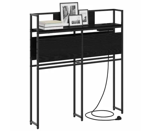 Uzglabāšanas Galvas Balsts Melns Ozols 80 Cm Inženierijas Koks Vidaxl