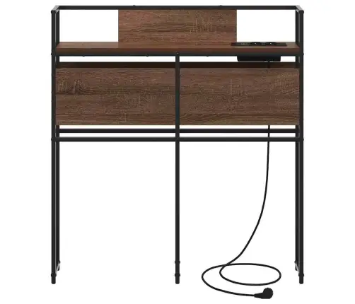 Hoiustamispeatoe Riiuliga Peaga Pruun Tamm 80 Cm Tehispuit