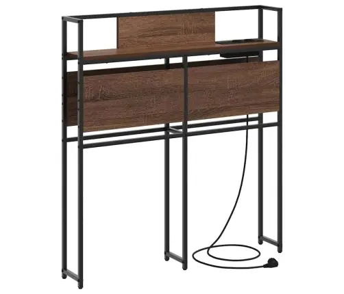 Hoiustamispeatoe Riiuliga Peaga Pruun Tamm 80 Cm Tehispuit