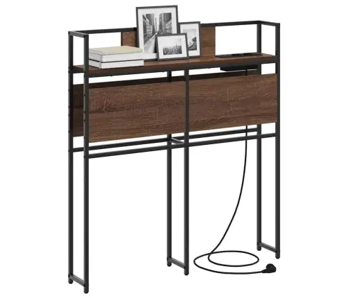 Hoiustamispeatoe Riiuliga Peaga Pruun Tamm 80 Cm Tehispuit