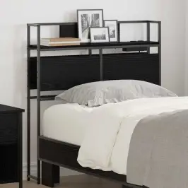 Uzglabāšanas Galvas Balsts Melns Ozols 90 Cm Inženierijas Koks Vidaxl