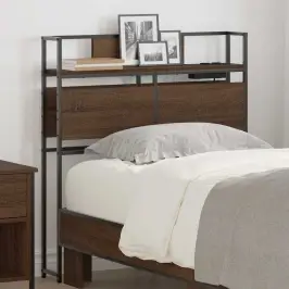 Uzglabāšanas Galvas Balsts Ar Plauktu Brūna Ozolkoka 90 Cm Vidaxl