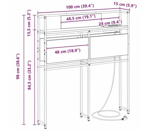 Saugojimo Galvos Atlošas Dūminio Ąžuolo 100 Cm Apdirbta Mediena