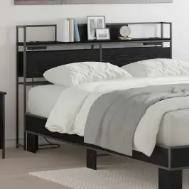 Uzglabāšanas Galvas Balsts Melns Ozols 120 Cm Inženierijas Koks Vidaxl