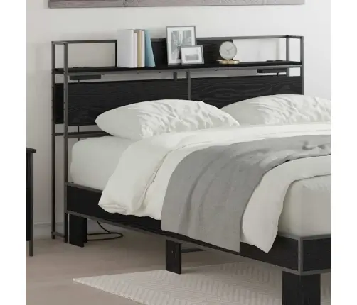 Uzglabāšanas Galvas Balsts Melns Ozols 135 Cm Inženierijas Koks Vidaxl