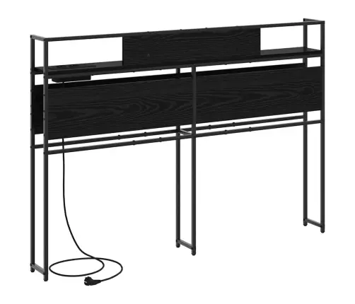 Uzglabāšanas Galvas Balsts Melns Ozols 135 Cm Inženierijas Koks Vidaxl