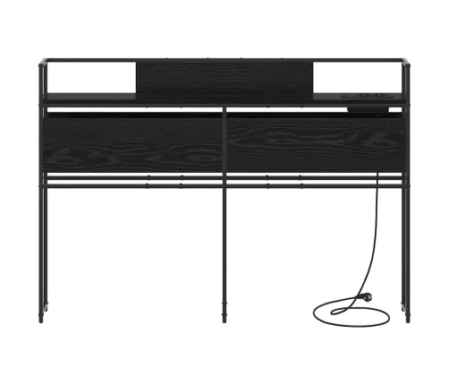 Uzglabāšanas Galvas Balsts Melns Ozols 135 Cm Inženierijas Koks Vidaxl