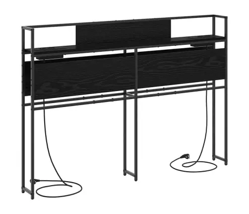 Uzglabāšanas Galvas Balsts Melns Ozols 135 Cm Inženierijas Koks Vidaxl