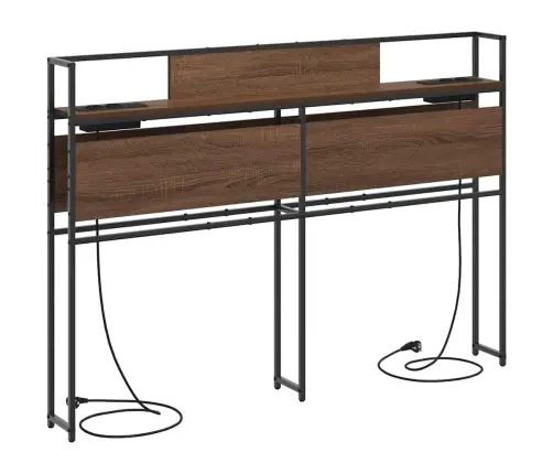 Uzglabāšanas Galvas Balsts Brūna Ozolkoka 135 Cm Vidaxl