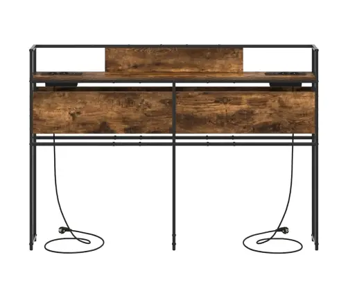 Uzglabāšanas Galvas Balsts Dūmakaina Ozolkoka 160 Cm Vidaxl