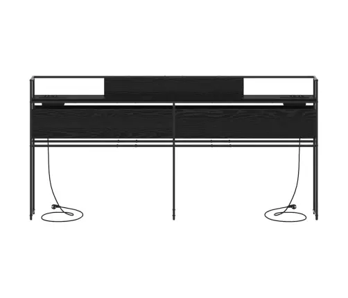 Uzglabāšanas Galvas Balsts Melns Ozols 180 Cm Inženierijas Koks Vidaxl