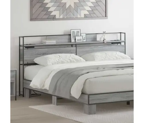 Uzglabāšanas Galvas Balsts Pelēka Sonomas Ozola 180 Cm Vidaxl