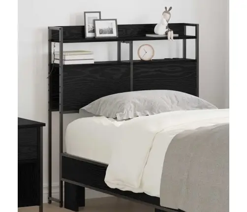 Uzglabāšanas Galvas Balsts Melns Ozols 80 Cm Inženierijas Koks Vidaxl