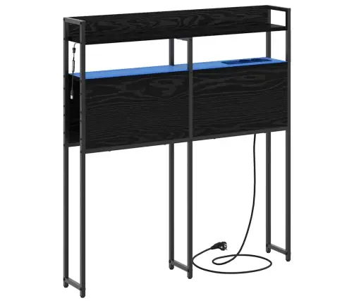 Uzglabāšanas Galvas Balsts Melns Ozols 80 Cm Inženierijas Koks Vidaxl