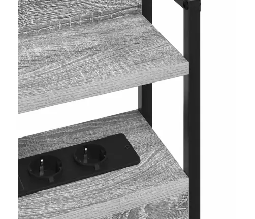 Peats Led -Ribatuledega Riiuliga Hall Sonoma 80 Cm Tehispuit