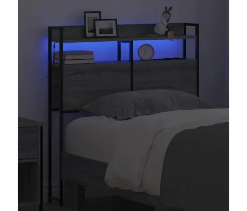 Peats Led -Ribatuledega Riiuliga Hall Sonoma 80 Cm Tehispuit