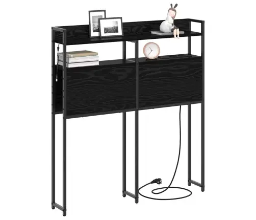 Uzglabāšanas Galvas Balsts Melni Ozoli 90 Cm Inženierijas Koks Vidaxl