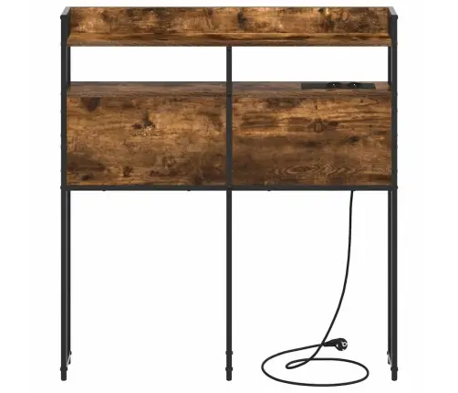 Uzglabāšanas Galvas Balsts Dūmu Ozols 90 Cm Inženierijas Koks Vidaxl