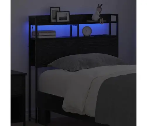 Peats Led -Ribatuledega Riiuliga Must Tamm 100 Cm Tehispuit Peats Led -Ribatuledega Riiuliga Must Tamm 100 Cm Tehispuit